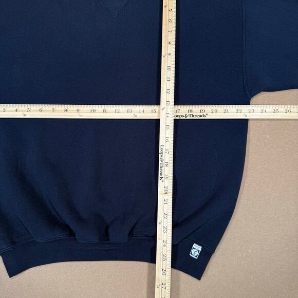 Vintage Gym Sweatshirt Navy Blue Crewneck Made in USA Large 90s Discus Athletic - Picture 7 of 7